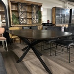 Eetkamertafel Alexandra Deens ovaal 200cm, Mango, zwart